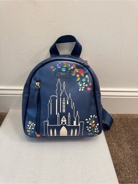 Disney Princess castle floral Bioworld mini backpack NWT